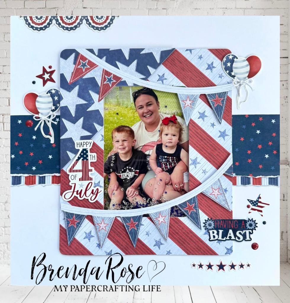 Fourth of July scrapbook layout by Brenda Rose.