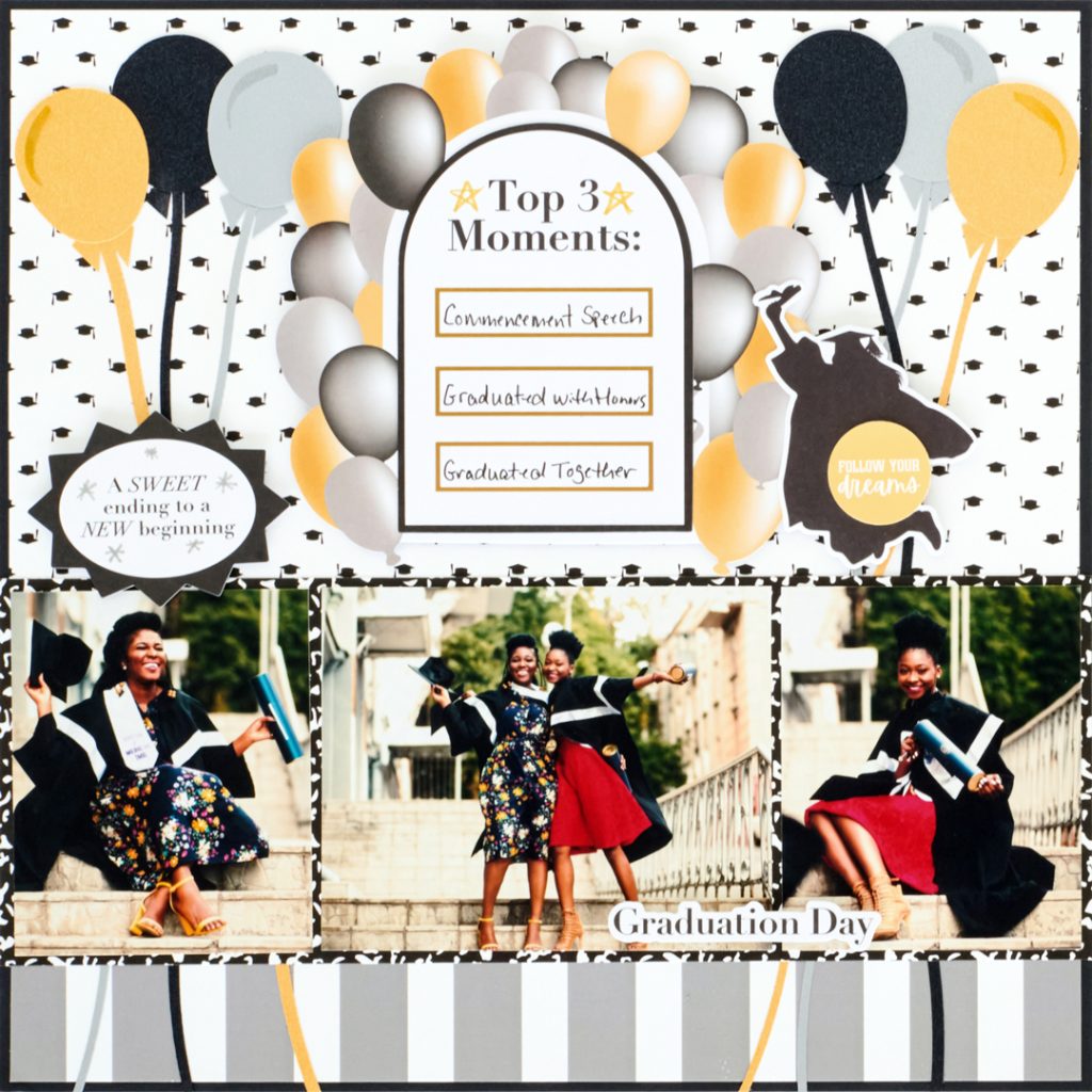 Graduation scrapbook layout.
