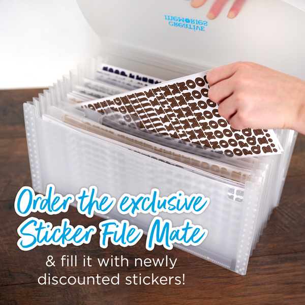 Order the exclusive Sticker File Mate and fill it with newly discounted stickers.
