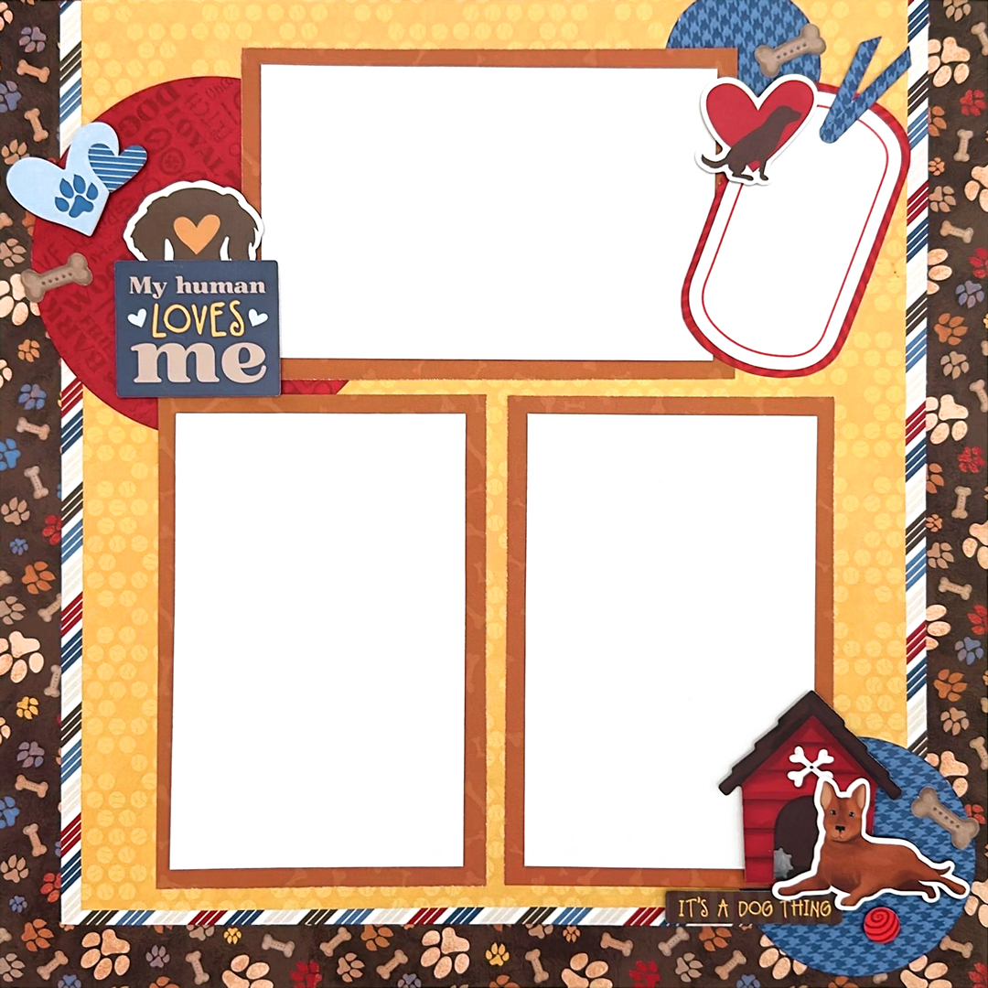 Dog themed scrapbook layout.