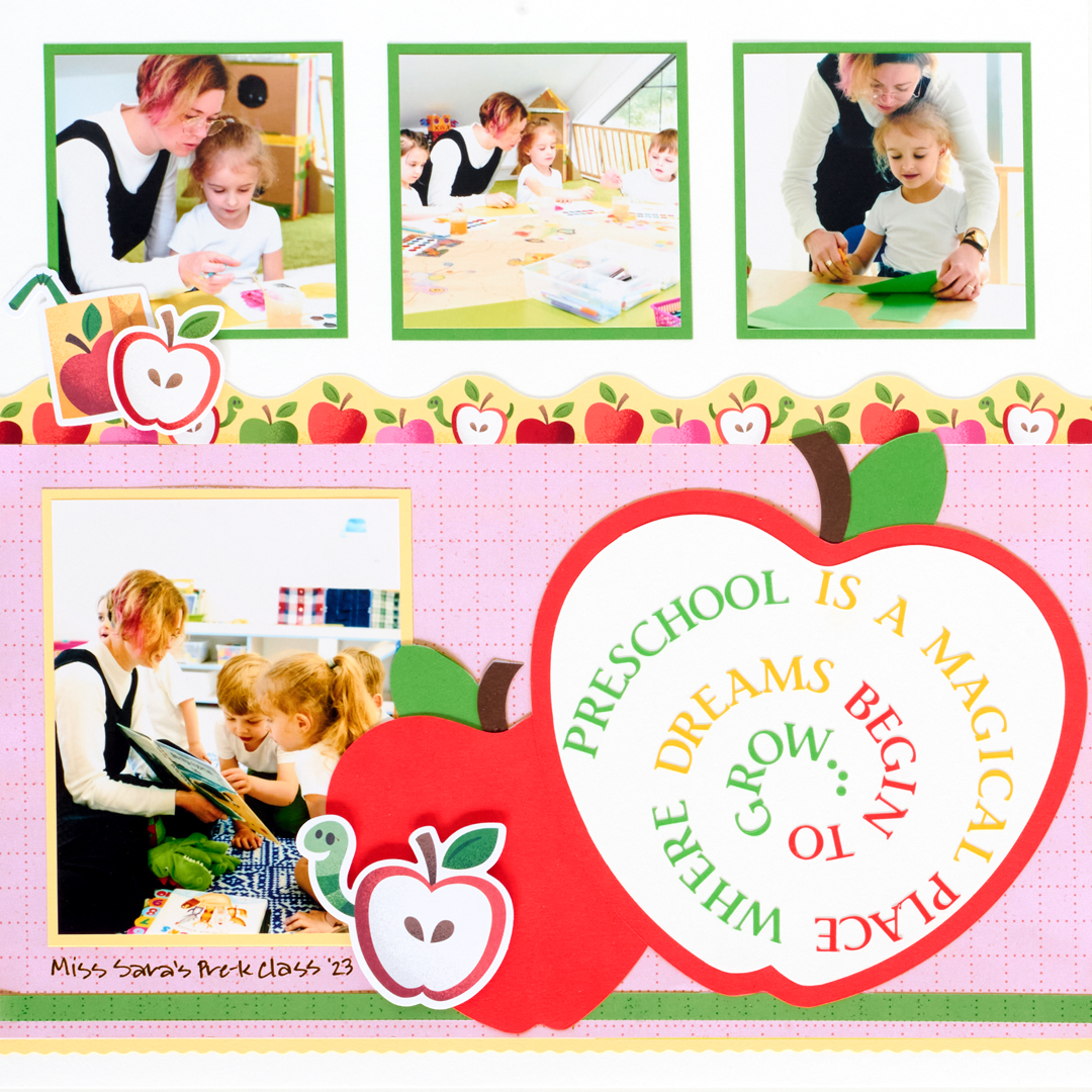 School themed scrapbook layout.