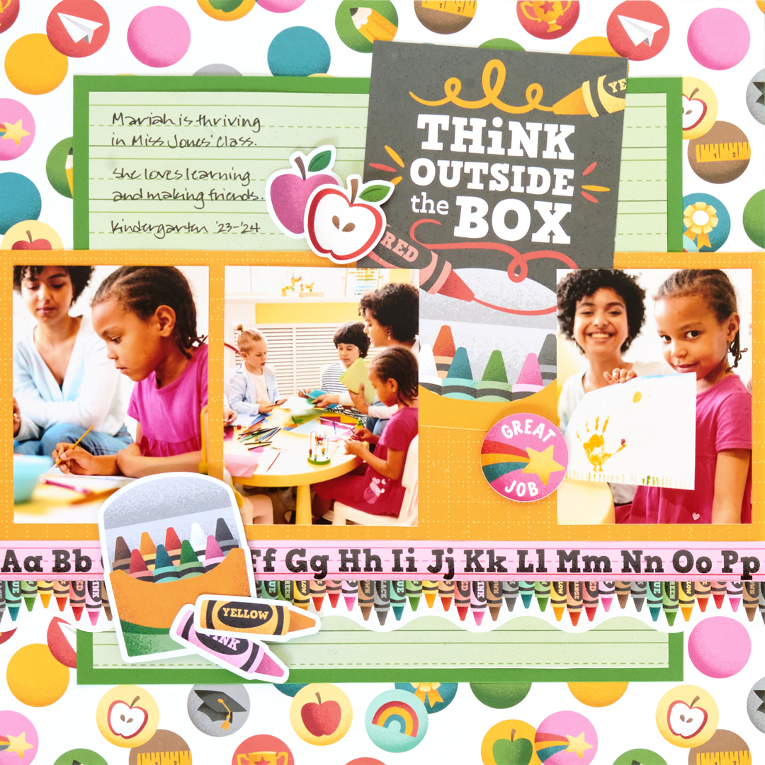 School themed scrapbook layout.