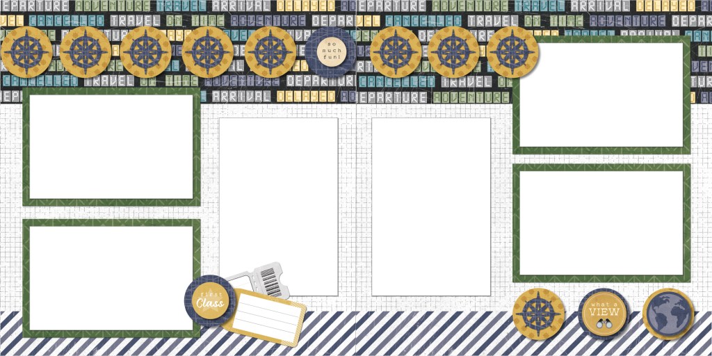 Travel scrapbook layout.