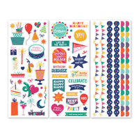Birthday Bash Stickers (3/pk)