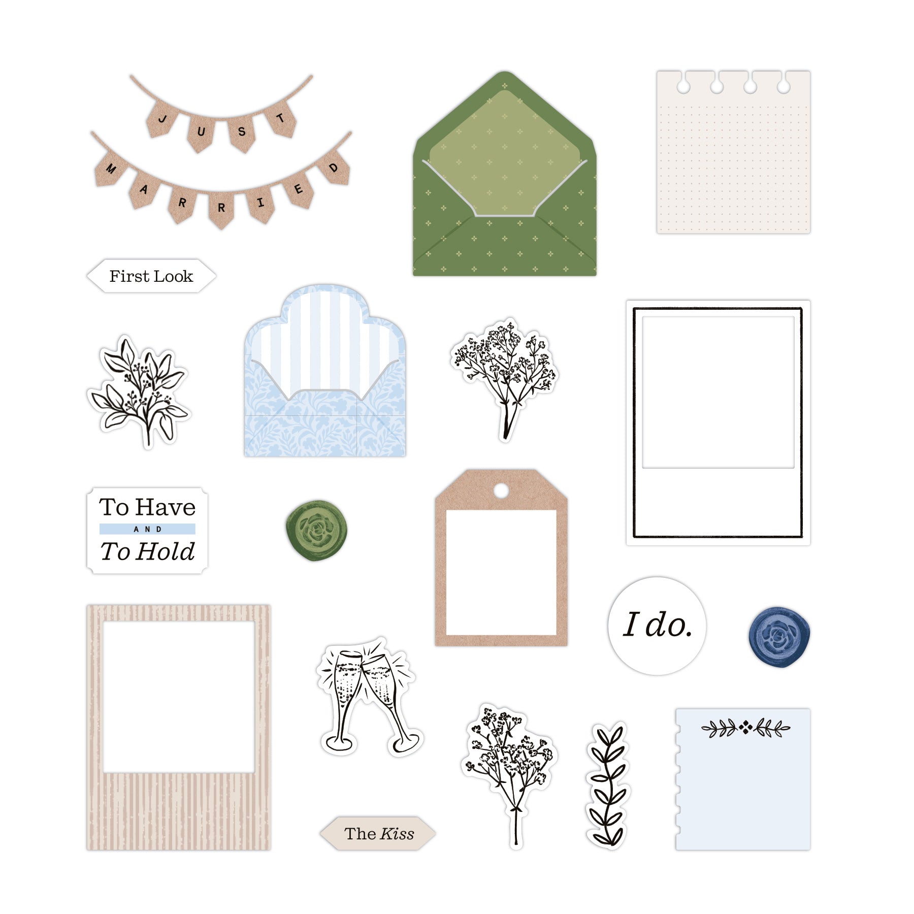 Natural Beginnings Embellishments - Wedding (20/pk)