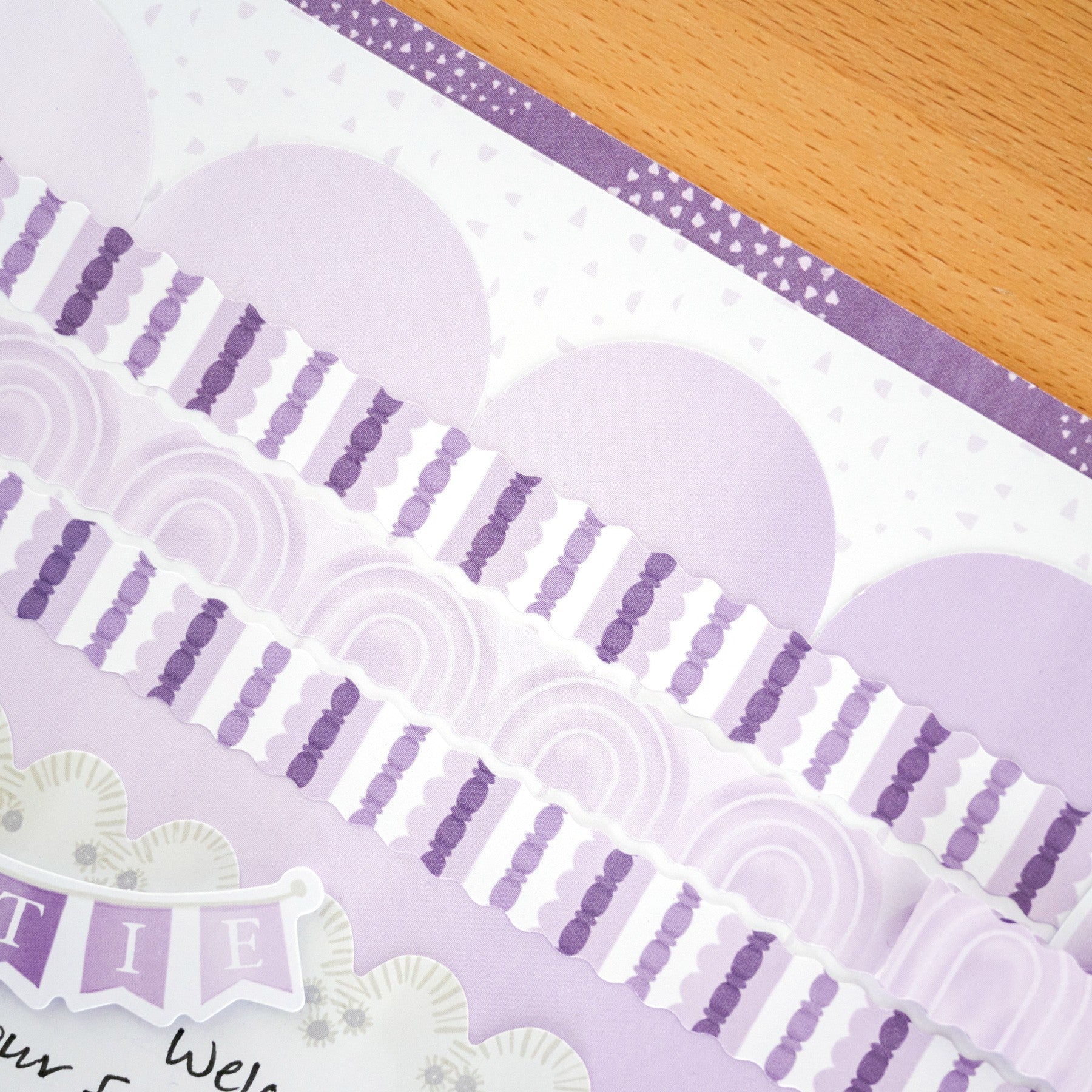クリエイティブメモリーズ　ペーパー＋バック Welcome Baby Purple Paper Pack (12/pk) - Creative Memories