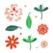Orange Floral Essential Embellishments
