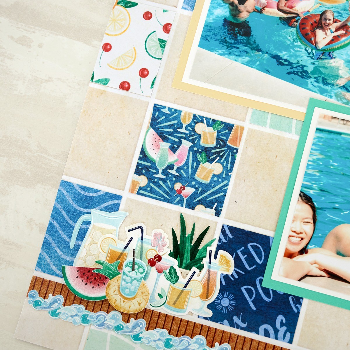 クリエイティブメモリーズ creativememories ペーパー セット Poolside Paradise Paper Pack (12/pk) - Creative Memories
