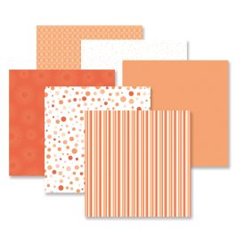 Dots and Stripes with Orange - Mixed-media Paper Collage – Julia