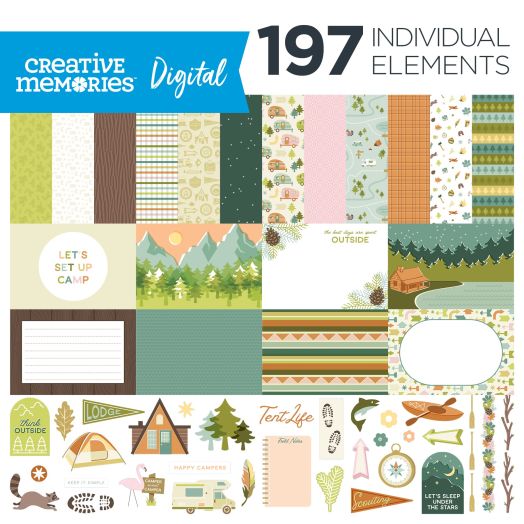 Creative Memories 4pk SET: Nordic Winter 12x12 Paper, Mats, Stickers,  etc-NEW!