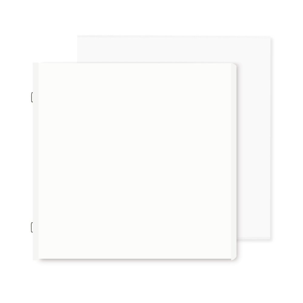 Creative Memories 12 top x 12 White Leatherette Scrapbook Album & Page Protectors