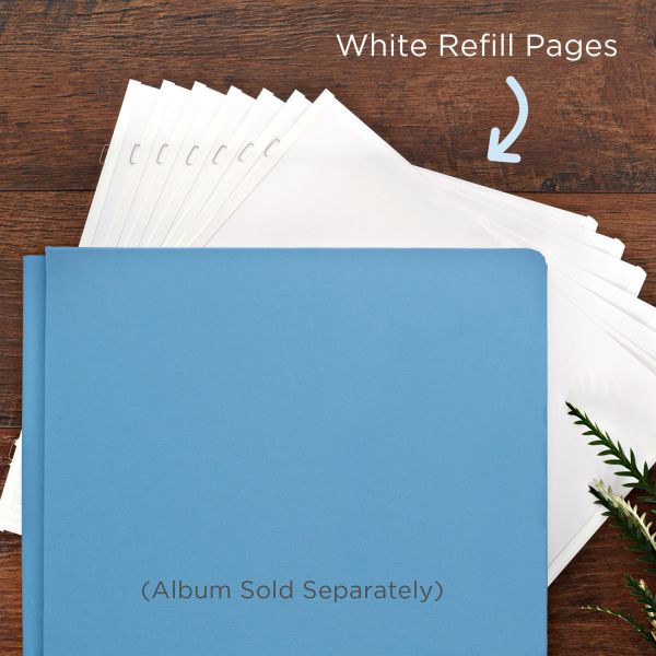 100 Pages Kraft White Blue Cover Loose-leaf Scrapbook Album 
