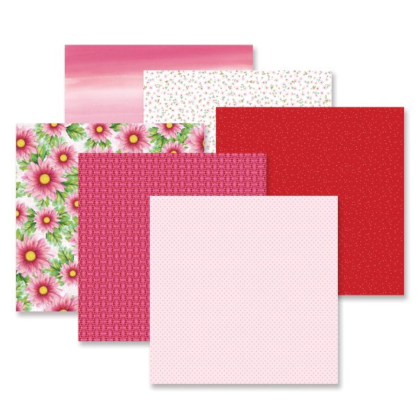 Mix and Match Pink Scrapbook Paper: Vivid Melodies Jazzberry