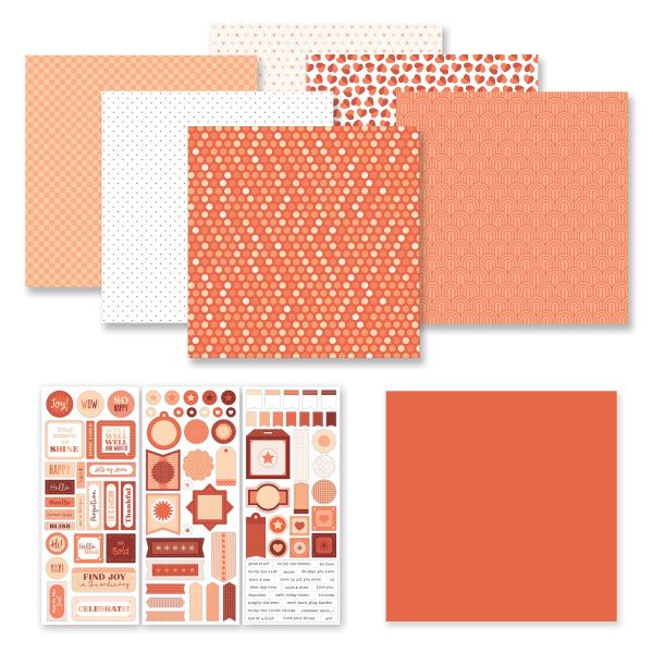 Gentle Color Scrapbooking Paper Pad - Orange