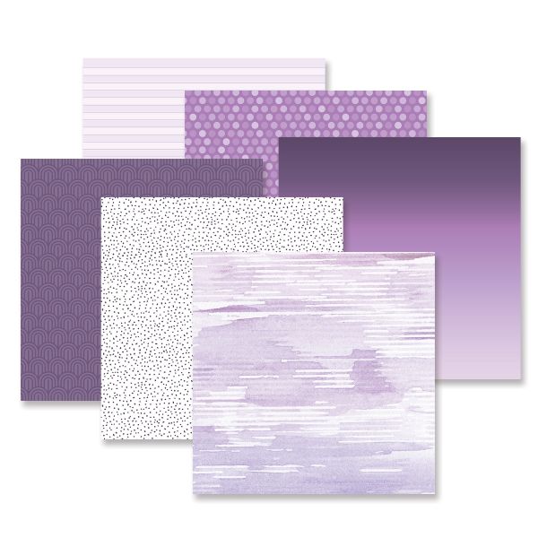 Blank Scrapbook Album Purple Lavender Retro Stripe Teen Modern 8 x