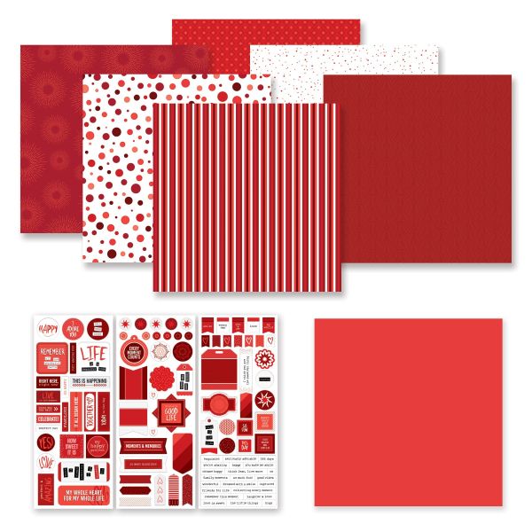 red scrapbook paper